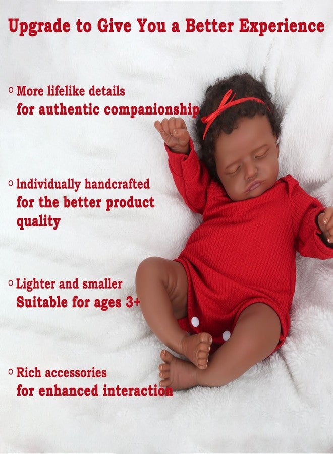 CHAREX Realistic 18 Inch Reborn Baby Doll - African American Sleeping Newborn Handcrafted Lifelike Black Skin Perfect for Kids Aged 3 and Up with Accessories - Image 5